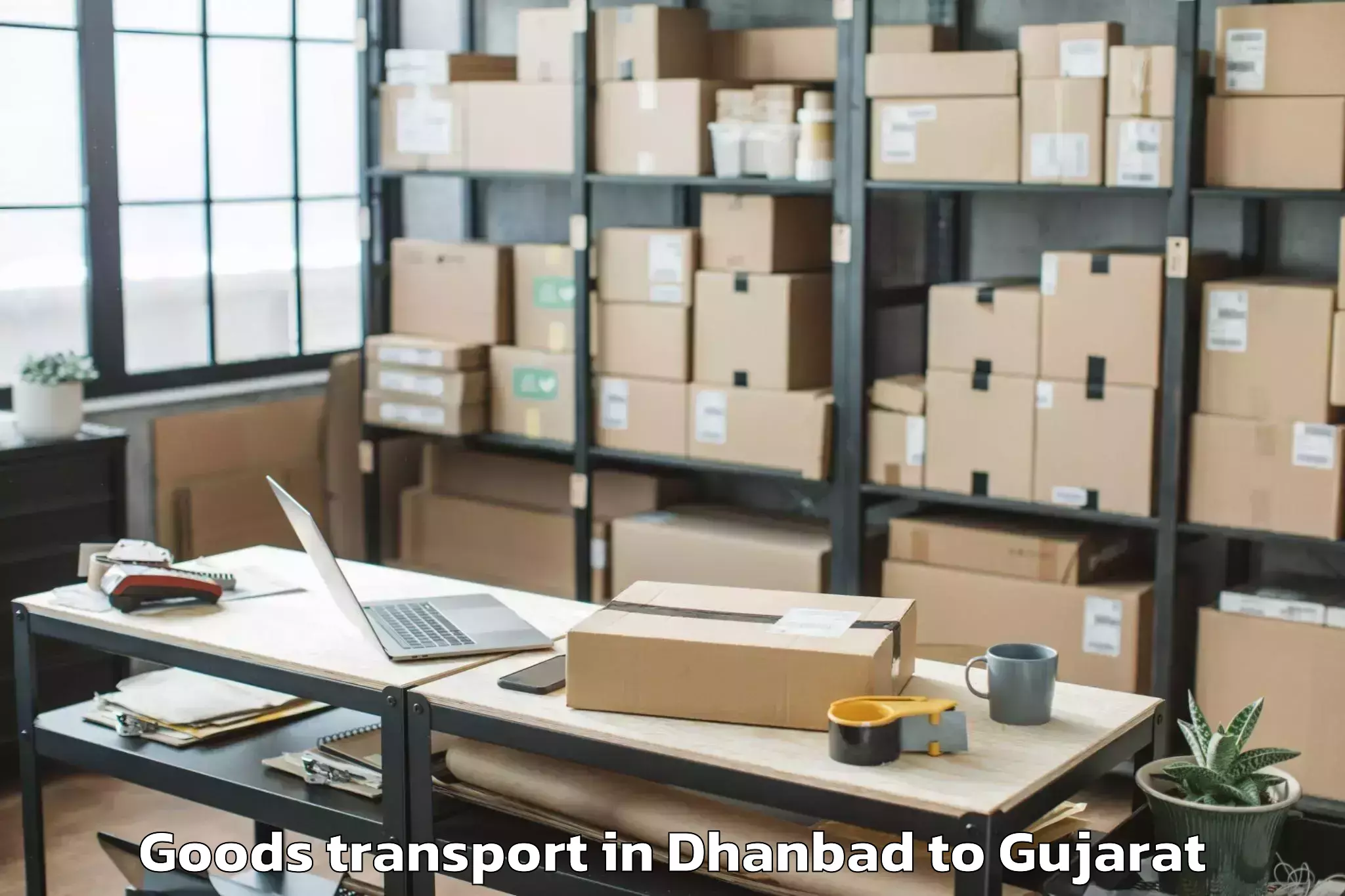 Top Dhanbad to Navsari Agricultural Universit Goods Transport Available